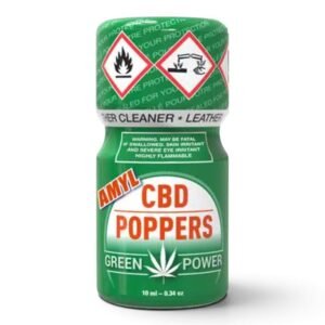 Amyl CBD Poppers Green Power 10ml bottle packaging.
