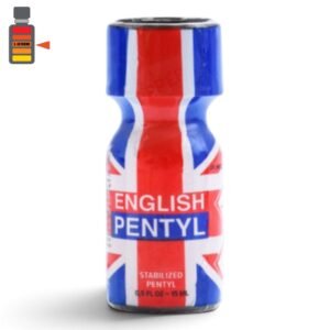 English Pentyl Balanced Formula 15ml glass bottle with Union Jack flag packaging layout.