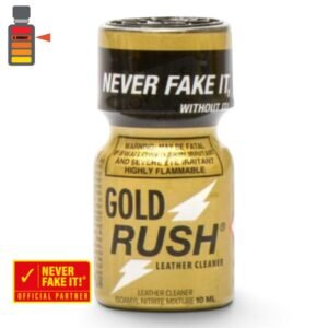 Gold Rush Amyl 10ml glass bottle packaging.
