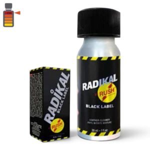 Radikal by Rush Black Label Amyl 30ml aluminum bottle packaging.