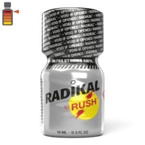 Radikal by Rush Ultra Strong Amyl 10ml silver glass bottle packaging.