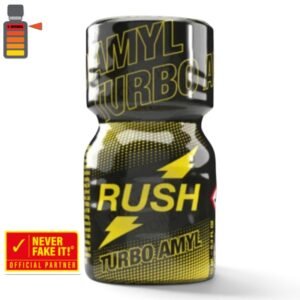 Rush Turbo Amyl 10ml durable glass bottle packaging.