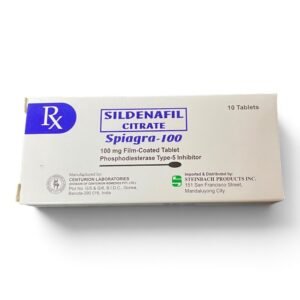 Spiagra-100 Sildenafil 100mg 10 Tablets pack.