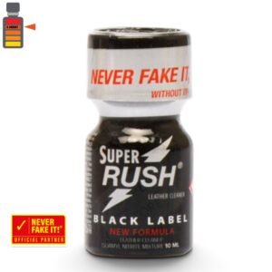 Super Rush Black Label Amyl 10ml glass bottle packaging.