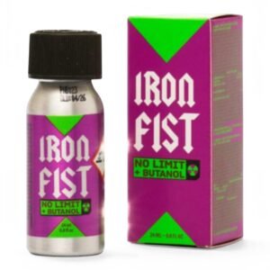 Iron Fist No Limit Butanol 24ml packaging and aluminum bottle container.